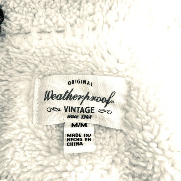 Cozy Sherpa Hooded Vest Teddy Bear Fleece Zip-Up w/ Navy Trim – Size Medium - Picture 3 of 5